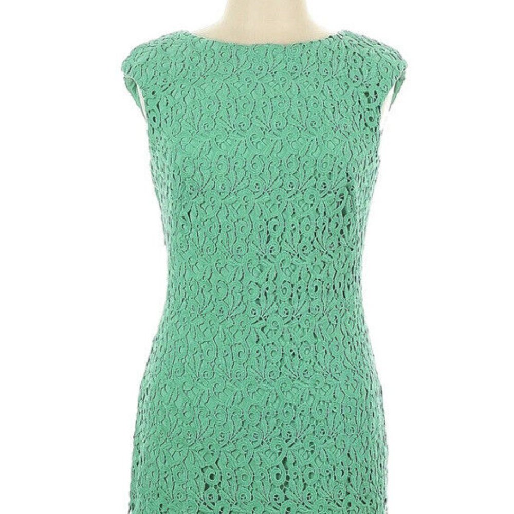 Lauren Ralph Lauren Elegant Textured Crochet Sheath Knee-length Dress Size 4